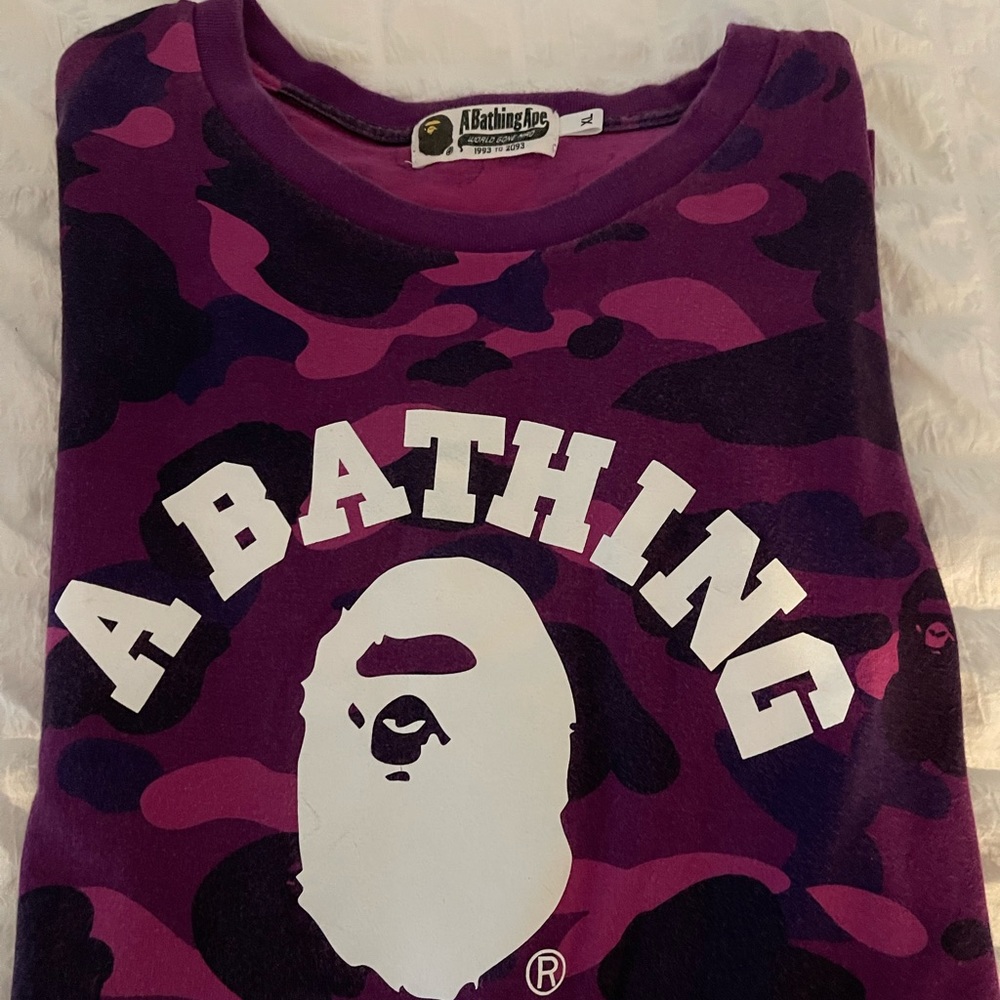 BAPE Online Exclusive Color Camo College Tee 'Purple'